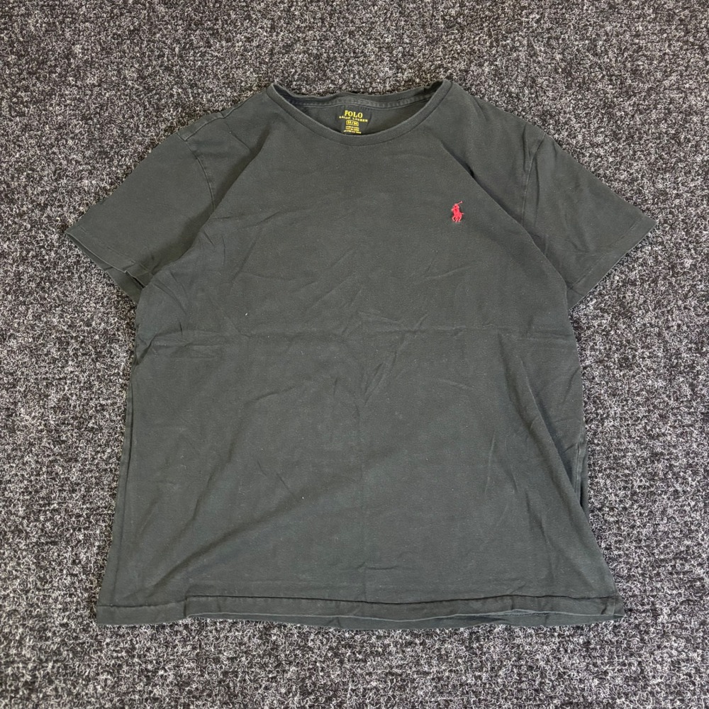Polo Ralph Lauren Mens T-Shirt Black Red Pony Logo Crewneck Short Sleeve M